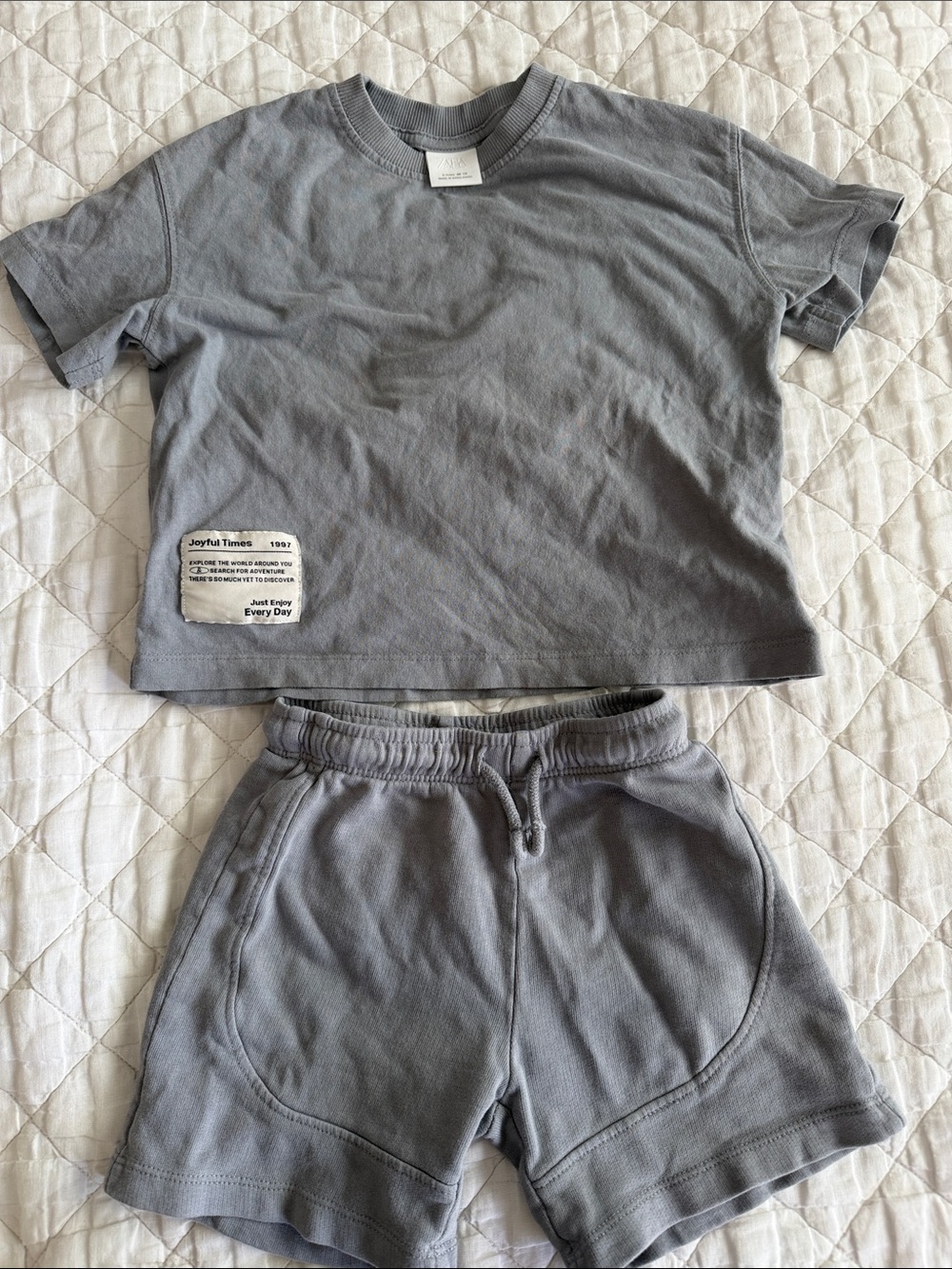 Zara Gray Tee and Shorts Set
